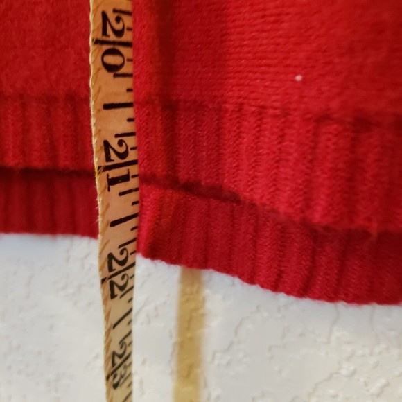 Vila Milani Women's Size Medium Red Wool Blend Rhinestones Pullover Sweater - Picture 7 of 8